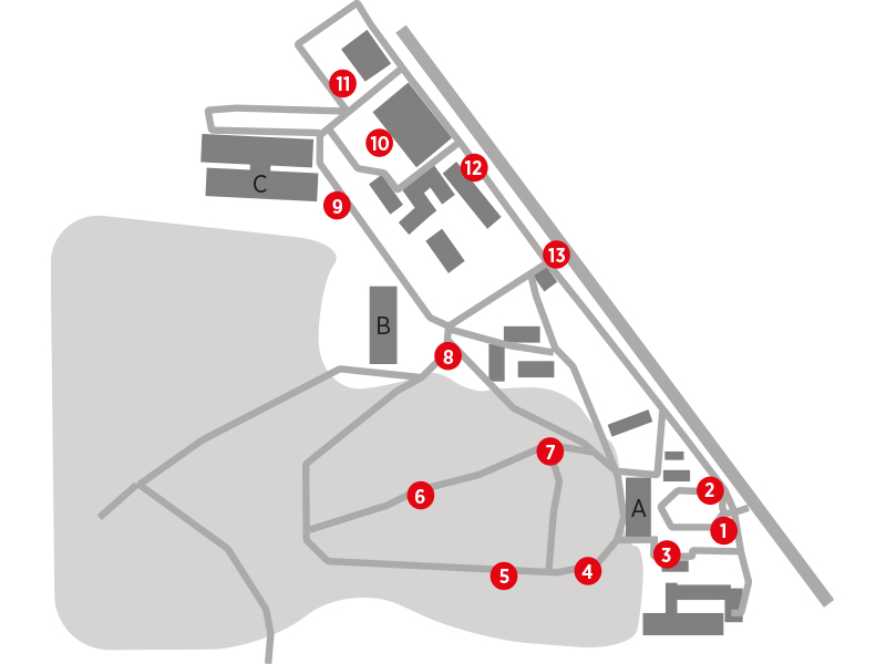 Karte der Infotafeln des Borsteler Spaziergangs